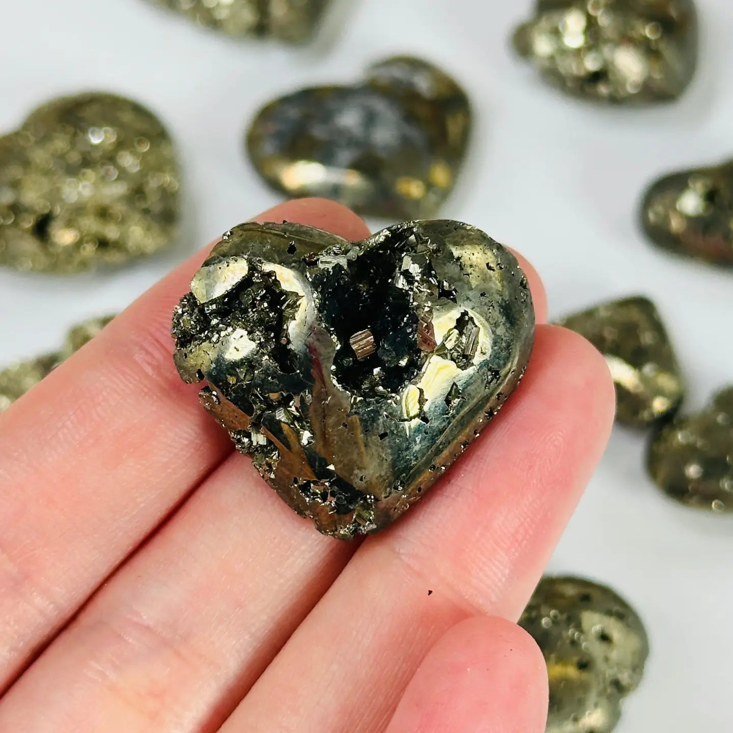 Pyrite Crystal Heart Abundance Stone