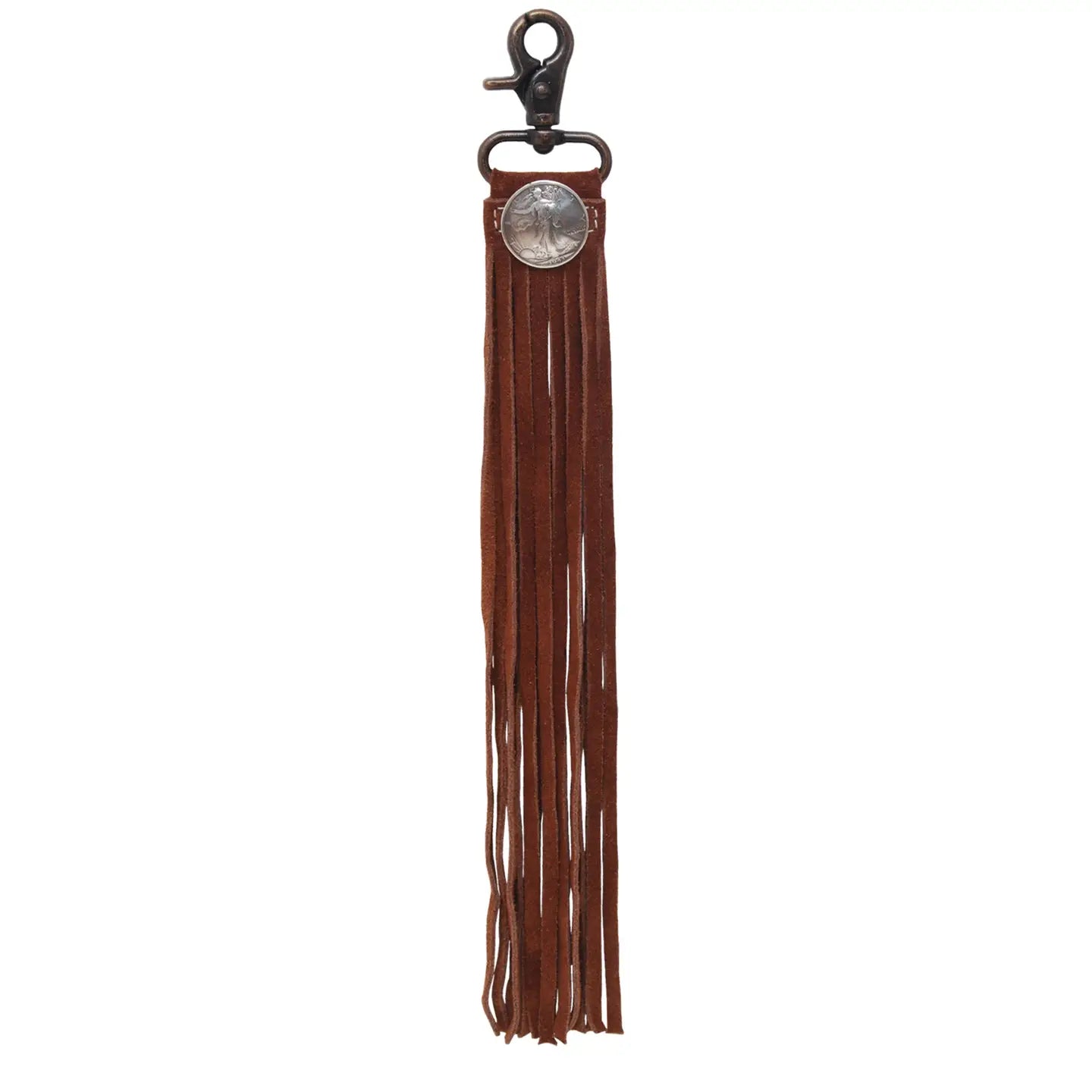 Fringe Tassle: Rust Suede with Buffalo Concho